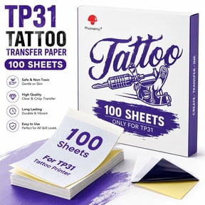 Phomemo TP31 Tattoo Transfer Paper - 100 PCS Only For TP31 Tattoo Machines Printer, 3.15" x 5.24" Transfer Paper, 100PcsThermal Stencil Paper for Tattoo Transfer Kit Supplies