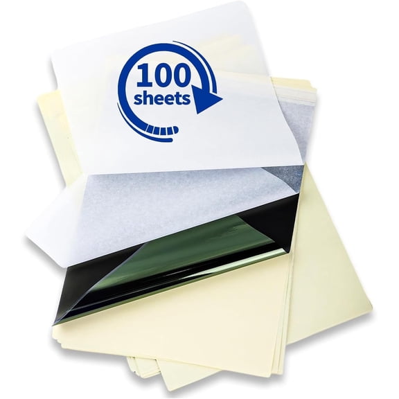 Phomemo Tattoo Transfer Paper, 100 Sheets Stencil Transfer Paper for Tattooing, 100 Sheets A4 Size Thermal Tattoo Stencil Paper Compatible with M08F TP81/83/86/87/88 Tattoo Printer, 8.27" x 11.69"