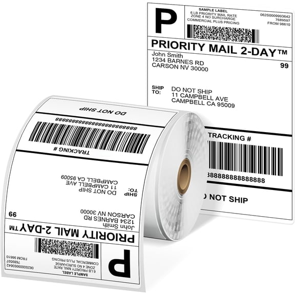 Phomemo Thermal Labels 4x6 for Shipping Packages-500 pcs Shipping Seals Sticker, Direct Printer Label Paper 4x6 Shipping Labels Compatible with Rollo Zebra Brother MUNBYN Phomemo Nelko Omezizy