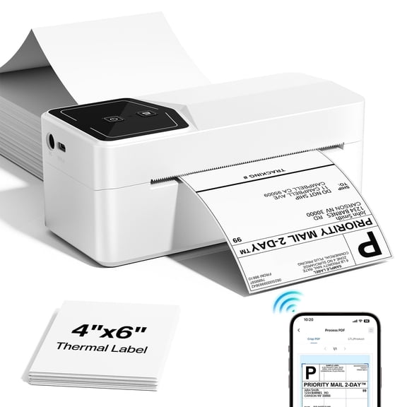 Phomemo Upgraded 2415BT Touchscreen Thermal Printer, 4x6 Bluetooth Thermal Shipping Label Printer Compatible with Amazon Shopify eBay Etsy, Supports Mac/iOS/Android, Wireless Label Maker for Small Bu