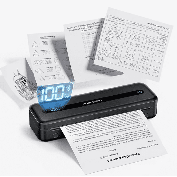 Phomemo Upgraded 300DPI Portable Printer with Battery Level Display, M832 Pro Bluetooth Wireless Thermal Inkless Printer, Supports 8.5"x11" US Letter & A4, Compatible with iOS, Android, PC for Travel