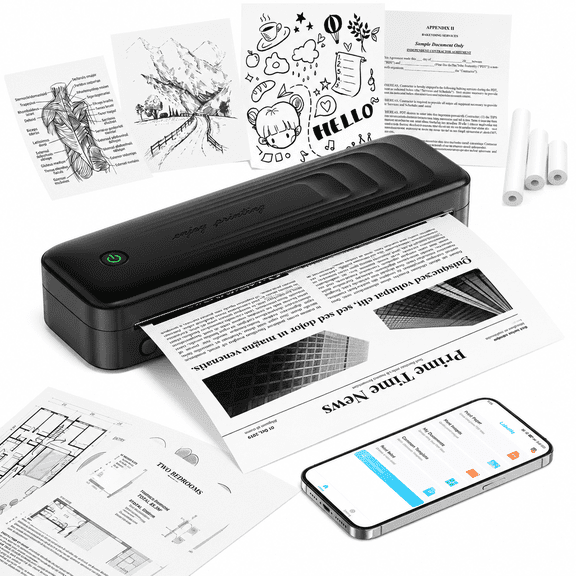 Phomemo Upgraded A281M Portable Printer Wireless - 8.5" x 11" Portable Inkless Printer, Wireless Bluetooth Thermal Travel Printer for Office School Home