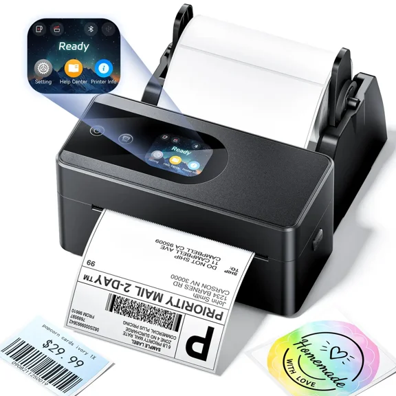 Phomemo Upgraded Touchscreen Thermal Label Printer, PM64D 4x6 Wireless Thermal Label Printers for Shipping Package, Compatible with Amazon, Shopify, USPS, Shipping Label Printer for Small Business