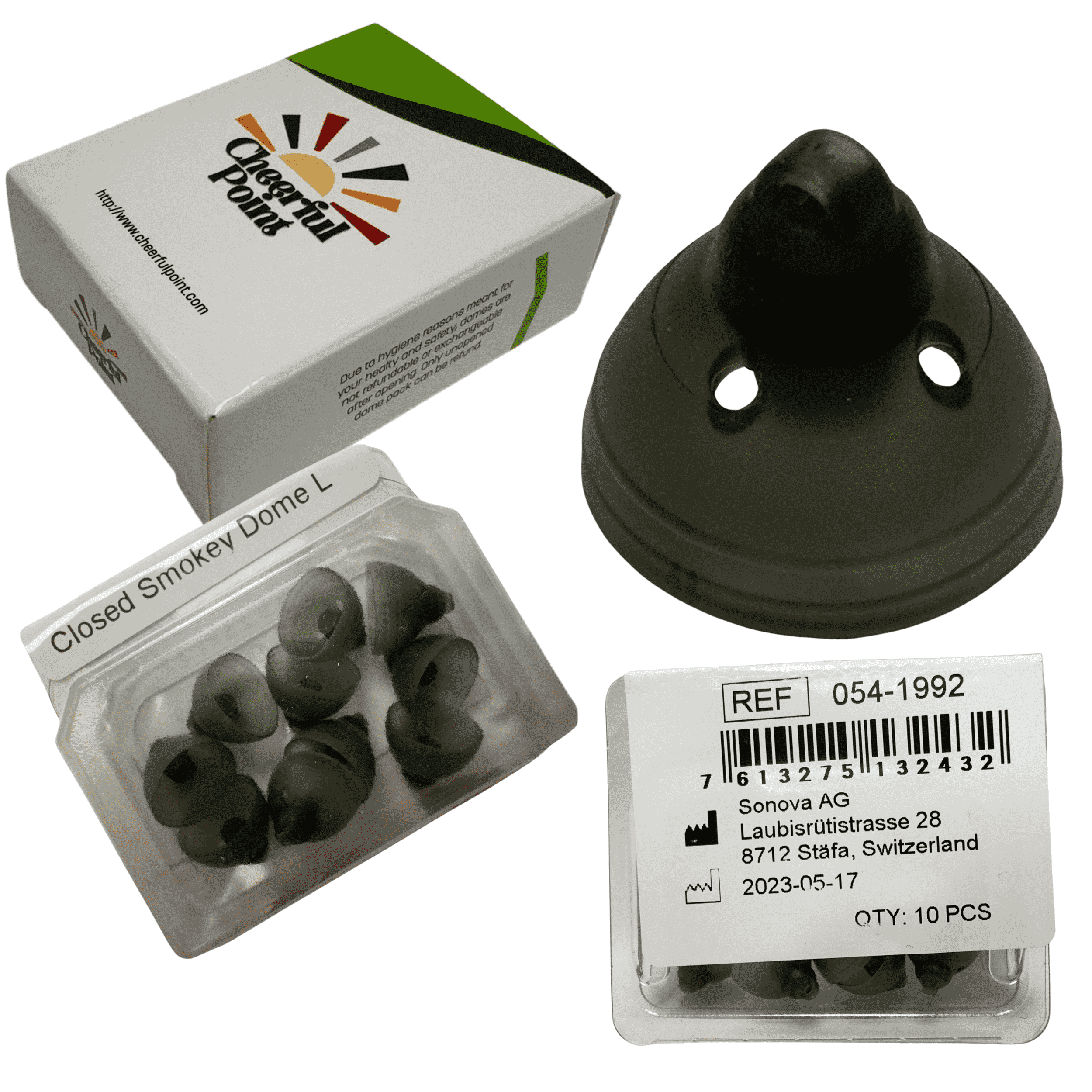 Phonak 4.0 Closed Smokey Replacement Silicone Domes, Large Size (0.39 ...