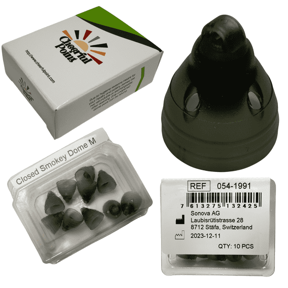 Phonak 4.0 Closed Smokey Replacement Silicone Domes, Large Size (0.39 ...