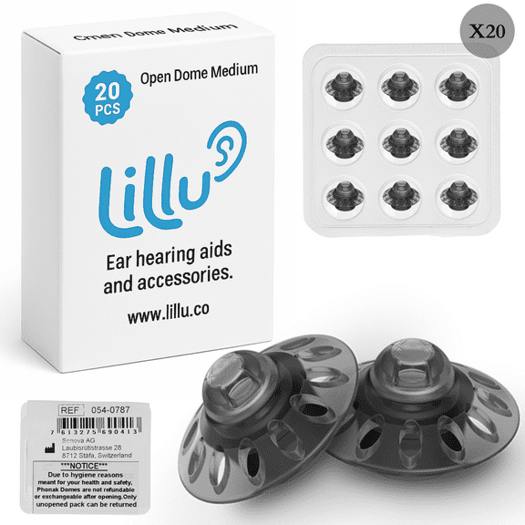 Phonak Open Dome Medium 4.0 Hearing Aid Domes, 20 Pack - Genuine Sonova Replacement for Phonak Audeo