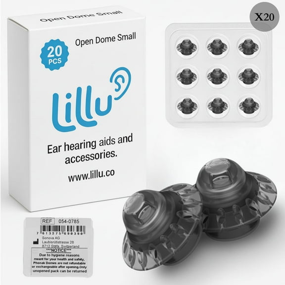 Phonak Open Dome Small 4.0 Hearing Aid Domes, 20 Pack - Genuine Sonova Replacement for Phonak Audeo