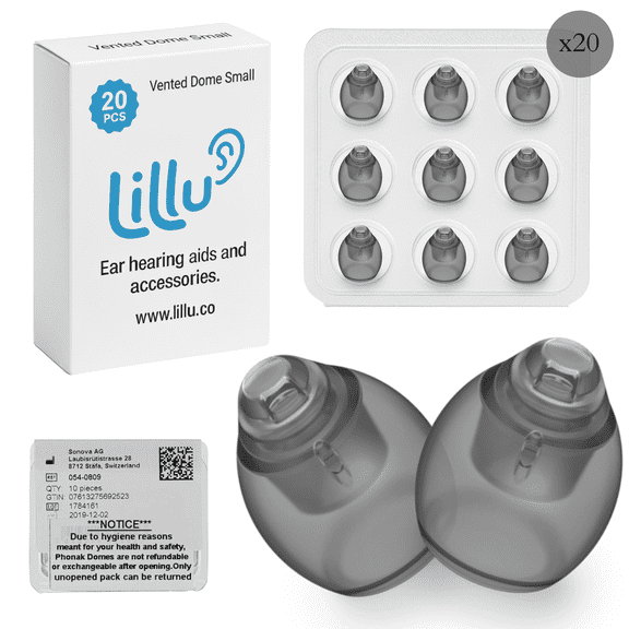 Phonak Vented Dome Small 4.0 Hearing Aid Domes, 20 Pack - Genuine Sonova Replacement for Phonak Audeo