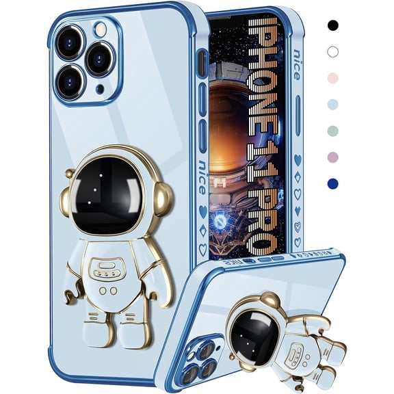 Phone 11 Pro Case Astronaut Cute for Women Girls Girly Unique Phone Cases with Astronaut Hidden Stand Kickstand 6D Design Cover for iPhone 11Pro 5.8 inch