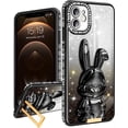 thumbnail image 1 of Phone 13 Case Women Cute for Apple Funda Phone Cover Aesthetic Glitter Girls Girly Animal Rhinestone Diamond Design Kawaii Rabbit Stand Kickstand Bling Forro Gold Luxury Estuche Sparkly, 1 of 12