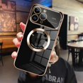 thumbnail image 1 of for Phone 13 Pro Max Case Magnetic Plating Case, 【Support for Magsafe】 Wide Lens Camera Protection Luxury Back Cover with Screen Protector Shockproof Electroplating Cover for Girls Women -Black, 1 of 11