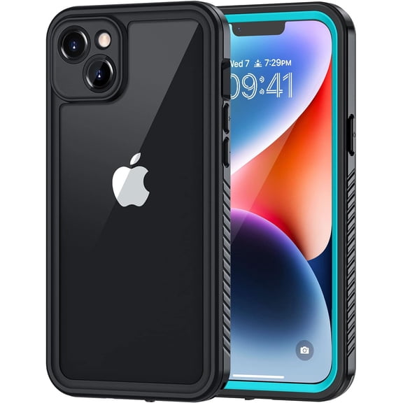 Phone 14 Case, IP68 Waterproof Dustproof Case with Built-in Screen Protector, Rugged Full Body Shockproof Phone Cover for iPhone 14, 6.1 inch (Black)