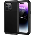 thumbnail image 1 of Phone 14 Pro Max Metal Case, Heavy Duty Shockproof, Rugged with Built-in Screen Protector, Full Body DustProof - Silver, 1 of 14