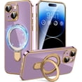 thumbnail image 1 of for Phone 15 Plus Case with Magnetic Ring Stand,[Compatible with MagSafe][Full Camera Protection] Shockproof Protective Non-Slip Sturdy Kickstand Phone Case 15 Plus 6.7'' Purple, 1 of 13
