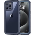 thumbnail image 1 of Phone 15 Pro Case, IP68 Waterproof Dustproof Shockproof Case with Built-in Screen Protector, Full Body Protective Heavy Duty Phone Cover for iPhone 15 Pro - 6.1 inch (Black/Clear), 1 of 13