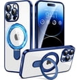 thumbnail image 1 of for Phone 15 Pro Max Case with Magnetic Invisible Stand,[Compatible with MagSafe][Military Drop Protection] Shockproof Protective Slim Phone Case for Phone 15 Pro Max 6.7'' Clear Blue, 1 of 14