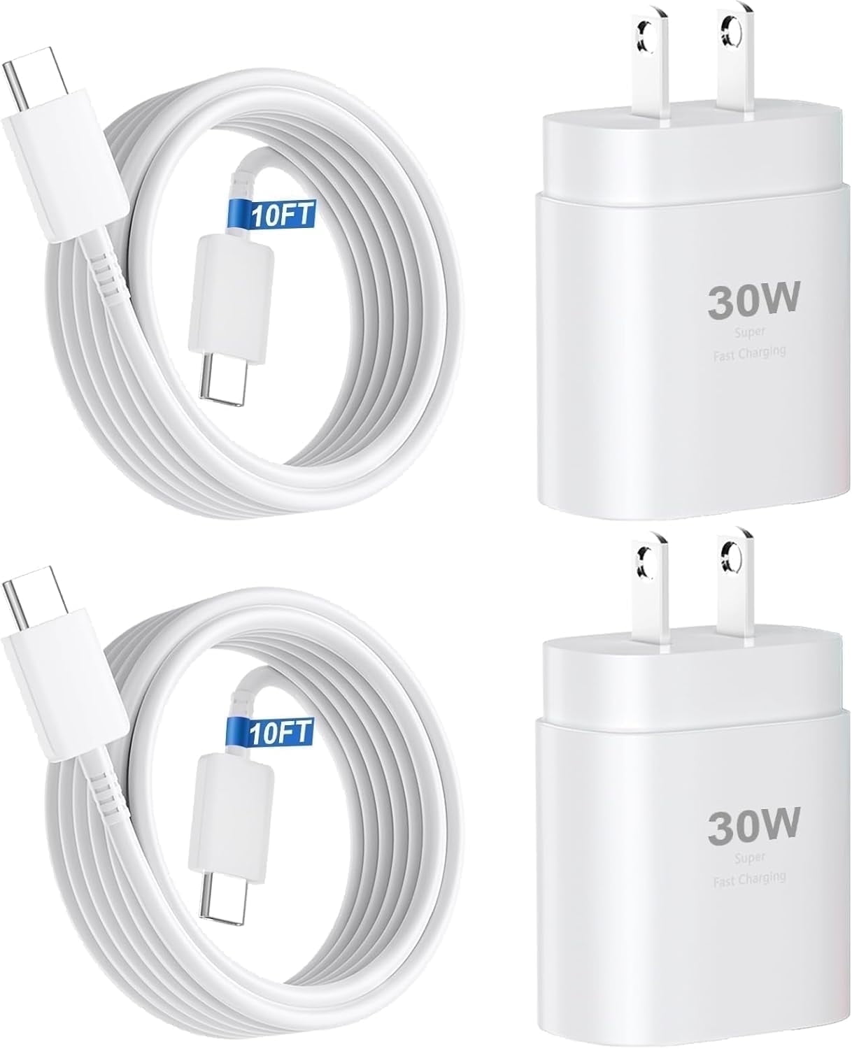 i Phone 17 16 15 Charger Fast Charging,2Pack 30W USB C Wall Charger Block 10FT Long USB C Cable Cord Compatible with iPhone 17 16 15/16 15 Pro Max/16 15 Pro/15 Plus,Samsung Galaxy S24/S23/S22 Case