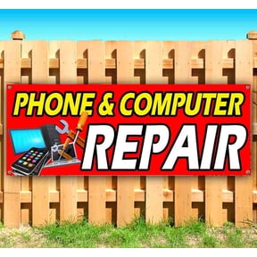Phone And Computer Repair 13 oz Vinyl Banner With Metal Grommets