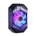thumbnail image 1 of Phone Back-Clip Semiconductor Cooler 24W 3 Gears Adjustable Cooling Fan Radiator RGB Light Effect Mobile Radiator,1 x radiator 1 x data cable 1 x Chinese and English instruction manual,Black&Purple, 1 of 8