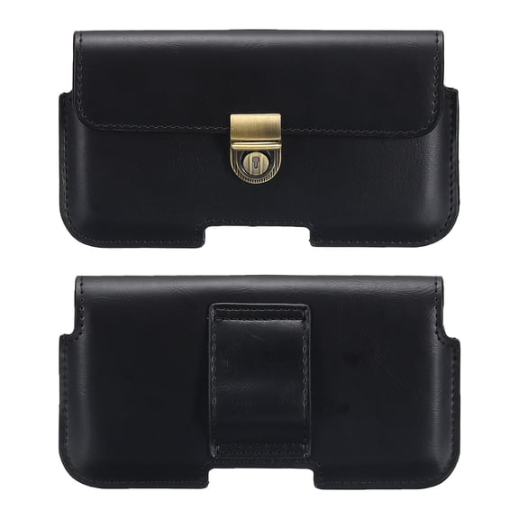 Phone Belt Holder Case for 4.7" Cell Phones, Horizontal Leather Phone Belt Pouch, Black