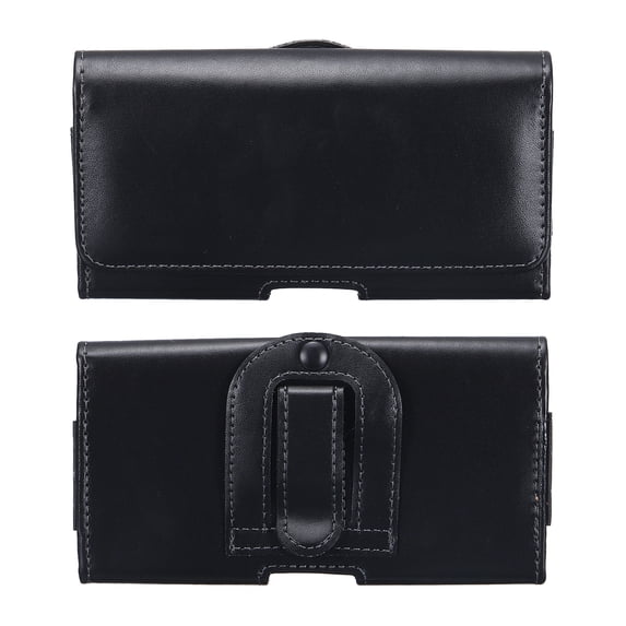 Phone Belt Holder Case for 5.0-5.2" Cell Phones, Horizontal Leather Phone Belt Pouch, Black 6"x3.1"x0.5"