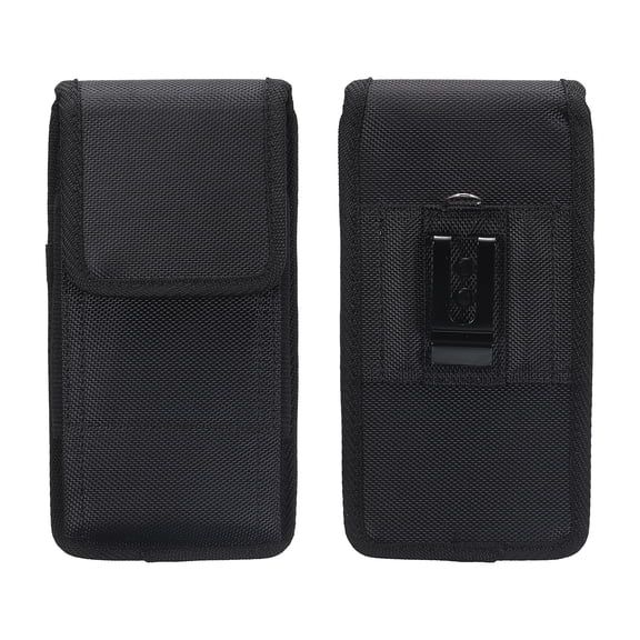 Phone Belt Holder Case for 7.2" Cell Phones, Vertical Oxford Phone Belt Pouch, Black
