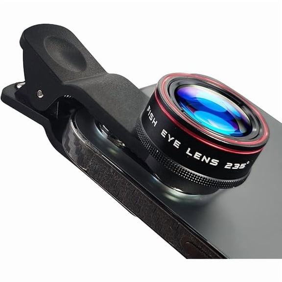Phone Camera Lens, Clip on Cell HD Phone Fisheye Lens kit, 235 Fisheye Lens for Most iPhone Android Samsung Phones and Smartphones