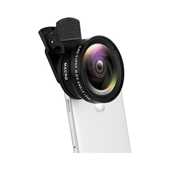 Phone Camera Lens, Professional Attachment Universal Clip on Cell Phone Photography Camera Attachable Mobile Extra 0.45X Wide Angle 12.5X Super Macro Lens Kit for iPhone Android Smartphone