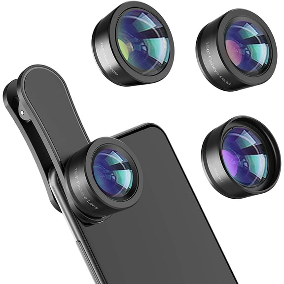 Phone Camera Lens,Upgraded 3 in 1 Lens kit-198 Fisheye + Macro 120 Wide Angle Lens,Clip on Cell Kit Compatible with Samsung Android Smartphones