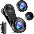 Phone Camera Lens (Upgraded Version), 3 in 1 Cell Phone Lens Kit for