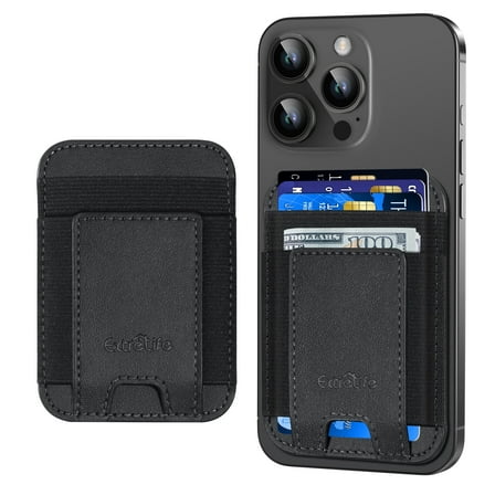 ExtreLife Phone Card Holder, Stick on Phone Wallet, Strongest Adhesive Card Holder for iPhone Case, Samsung, Android, RFID Blocking, Leather