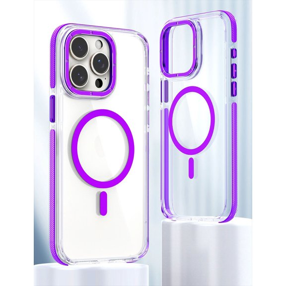 Phone Case 2024 New Model for Iphone15/14/13/12/11 Two-color Color Transparent Magnetic Attraction