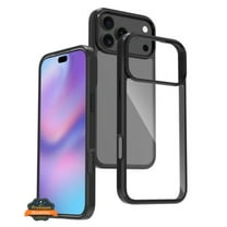 Phone Case for Apple iPhone 17 Pro Max Crystal HD Clear Back Hybrid Case TPU Bumper Frame Slim Shockproof Hard Defender Cover Fit for Apple iPhone 17 Pro Max (6.9") (Black)