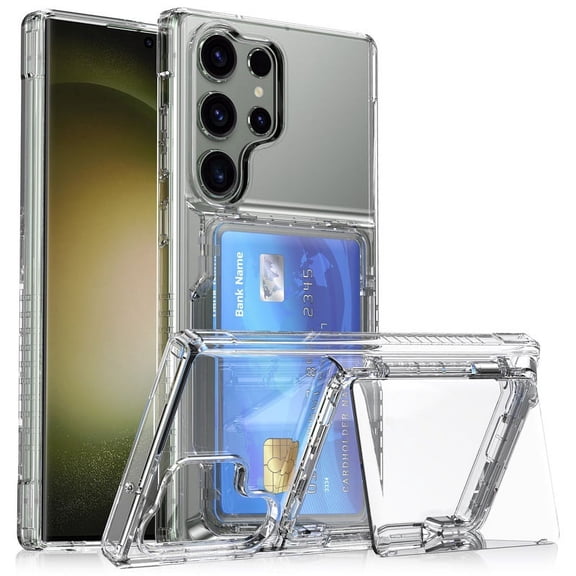 Phone Case Applicable FOR Samsung S24Ultra Transparent Mobile Phone Case, Crystal Case Beer Flip Card GalaxyS23 Wallet Case