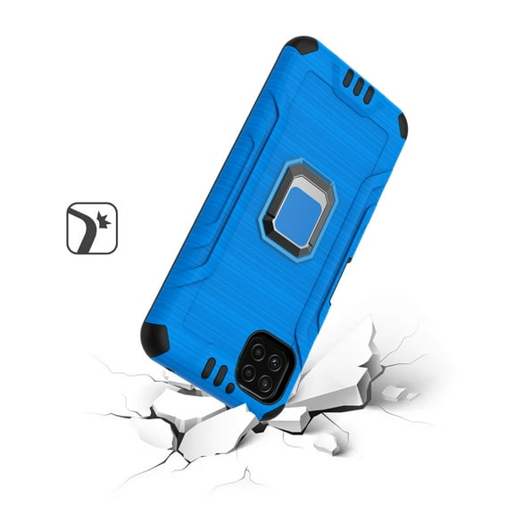 Phone Case for Boost Mobile Celero 5G Hybrid Ring Holder Kickstand Shockproof Magnetic Design Rugged Bumper Armor Drop Protective Cover for Boost Celero 5G - Blue
