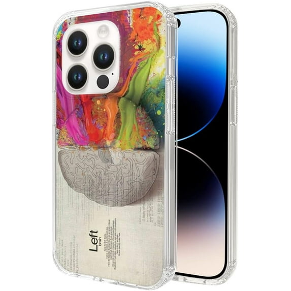 Phone Case Brain Phone Left Right Case Clear Compatible with iPhone 12 Pro 6.1 Inch