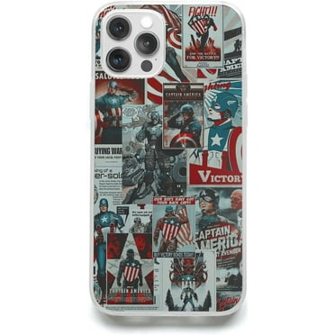 Phone Case Captain Pro America Waterproof Collage 15 Series Plus Max Multicolor Compatible with iPhone X/XS 5.8 Inch