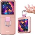 thumbnail image 1 of Phone Case Compatible with Motorola Razr+/ Motorola Moto Razr Plus 2023 with Ring, Shockproof Protective Phone Case Cover for Motorola Razr 40 Ultra QHZH-Pink, 1 of 9