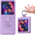 thumbnail image 1 of Phone Case Compatible with Motorola Razr+/ Motorola Moto Razr Plus 2023 with Ring, Shockproof Protective Phone Case Cover for Motorola Razr 40 Ultra QHZH-Purple, 1 of 12