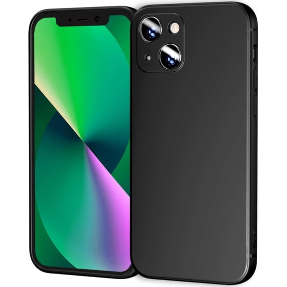 Phone Case Compatible for iPhone 13 6.1 Inch, Slim Fit Cases Soft TPU Bumper Protective Cover, Black
