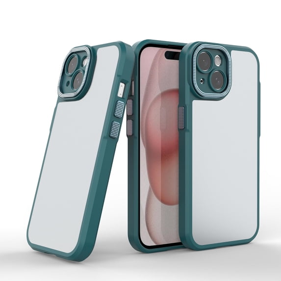 Phone Case Compatible with iPhone 15 Matte Luxury Stain Resistant Back Cover Case ,Anti-Scratch Shockproof Bumper Drop Protective Slim Fit Frosted Translucent Phone Case,Green