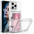 thumbnail image 1 of Phone Case Compatible with iPhone 15 Pro Max Case Wallet with Credit Card Holder Soft TPU Bumper Hard PC Anti-Scratch Shockproof Case Clear with Kickstand for 15 Pro Max 6.7 inch(Clear), 1 of 12