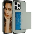 thumbnail image 1 of Phone Case Compatible with iPhone 15 Pro Max Wallet Case with Credit Card Holder ID Card Slot Shockproof Hard PC TPU Slide Flip Protective Cover for 15 Pro Max 6.7 inch(Green), 1 of 6