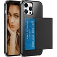 thumbnail image 1 of Phone Case Compatible with iPhone 15 Pro Max Wallet Case with Credit Card Holder ID Card Slot Shockproof Hard PC TPU Slide Flip Protective Cover for 15 Pro Max 6.7 inch(Black), 1 of 12