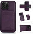 thumbnail image 1 of Phone Case Compatible With iPhone 16 Pro Max , Wallet Card Case, [Card Slots] PU Leather Card Holder [Detachable] with Card Holder Kickstand Magnetic Phone Cover for iPhone 16 Pro Max,Darkpurple, 1 of 10