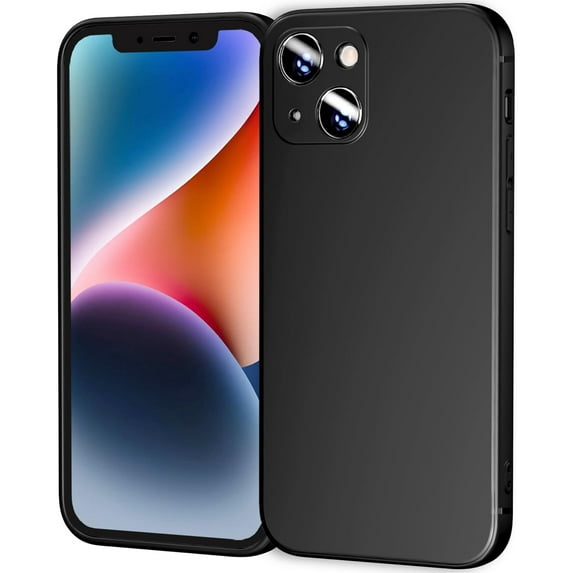 Phone Case Compatible with iPhone 14 Plus, Black Case Anti-Fingerprint Protective Bumper Matte Cover for 6.7 Inch