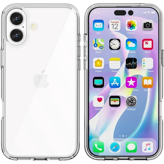 Phone Case Compatible with iPhone 16, Clear Case Shockproof Protective Bumper Slim Cover for 6.1 Inch