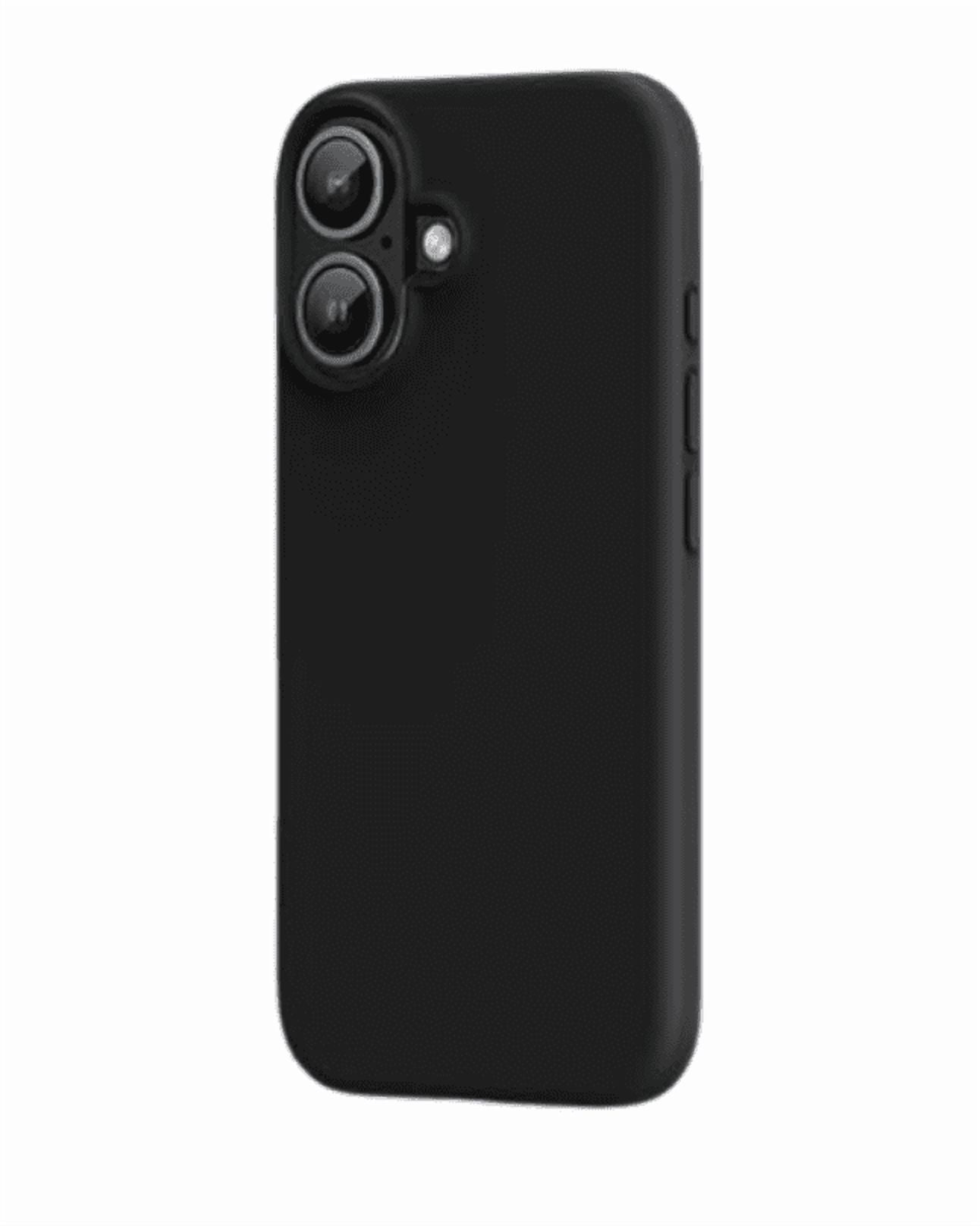 Phone Case Compatible with iPhone 16, Slim Silicone Rubber Gel Case, Protective Anti-Scratch Coating, Shockproof Design, Matte Black Color