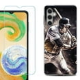thumbnail image 1 of Phone Case Cover for Samsung Galaxy A35 5G, with Tempered Glass Screen Protector, by OneToughShield - Baseball Player, 1 of 3