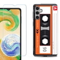 thumbnail image 1 of Phone Case Cover for Samsung Galaxy A35 5G, with Tempered Glass Screen Protector, by OneToughShield - Cassette Orange, 1 of 3